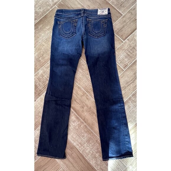 True Religion Jeans  Women's 30 x 32 WORLD TOUR Section STRAIGHT Dark Wash - Picture 1 of 12